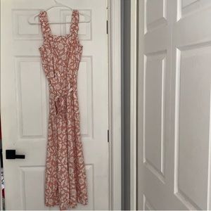 NWT Loft Outlet Pink Floral Jumpsuit XL